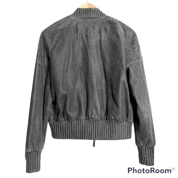 Vintage Cigno Nero Leather Suede Zip Up Jacket Gray Size Small - Picture 2 of 15